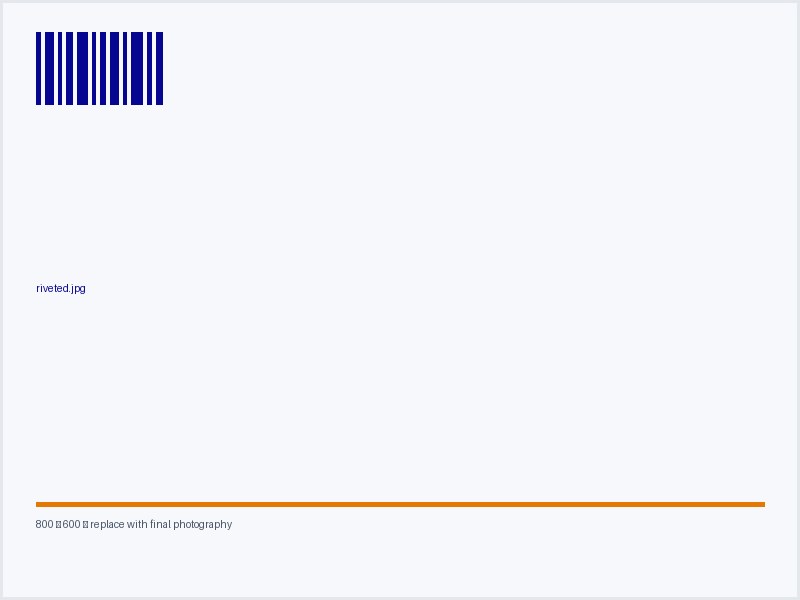 Riveted anodised aluminium asset tags